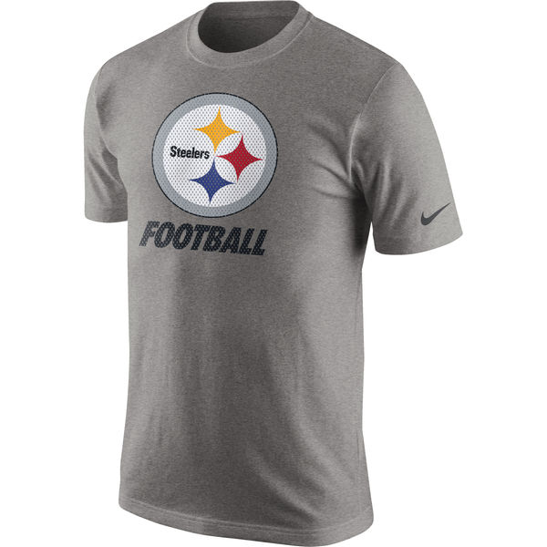 Men NFL Pittsburgh Steelers Nike Facility TShirt  Heathered Gray->nfl sweatshirts->Sports Accessory